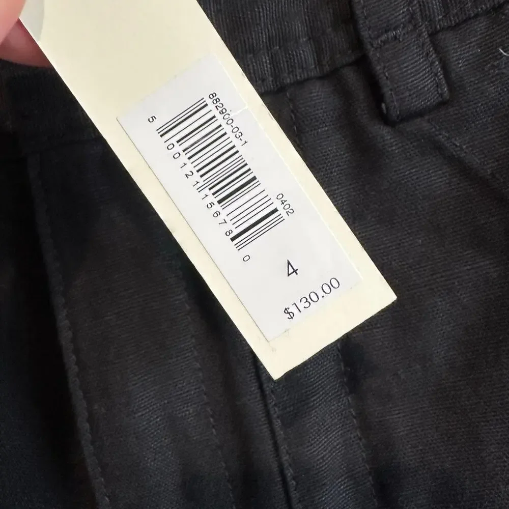 Banana Republic Mya Cotton Linen Cargo Pant Black 4